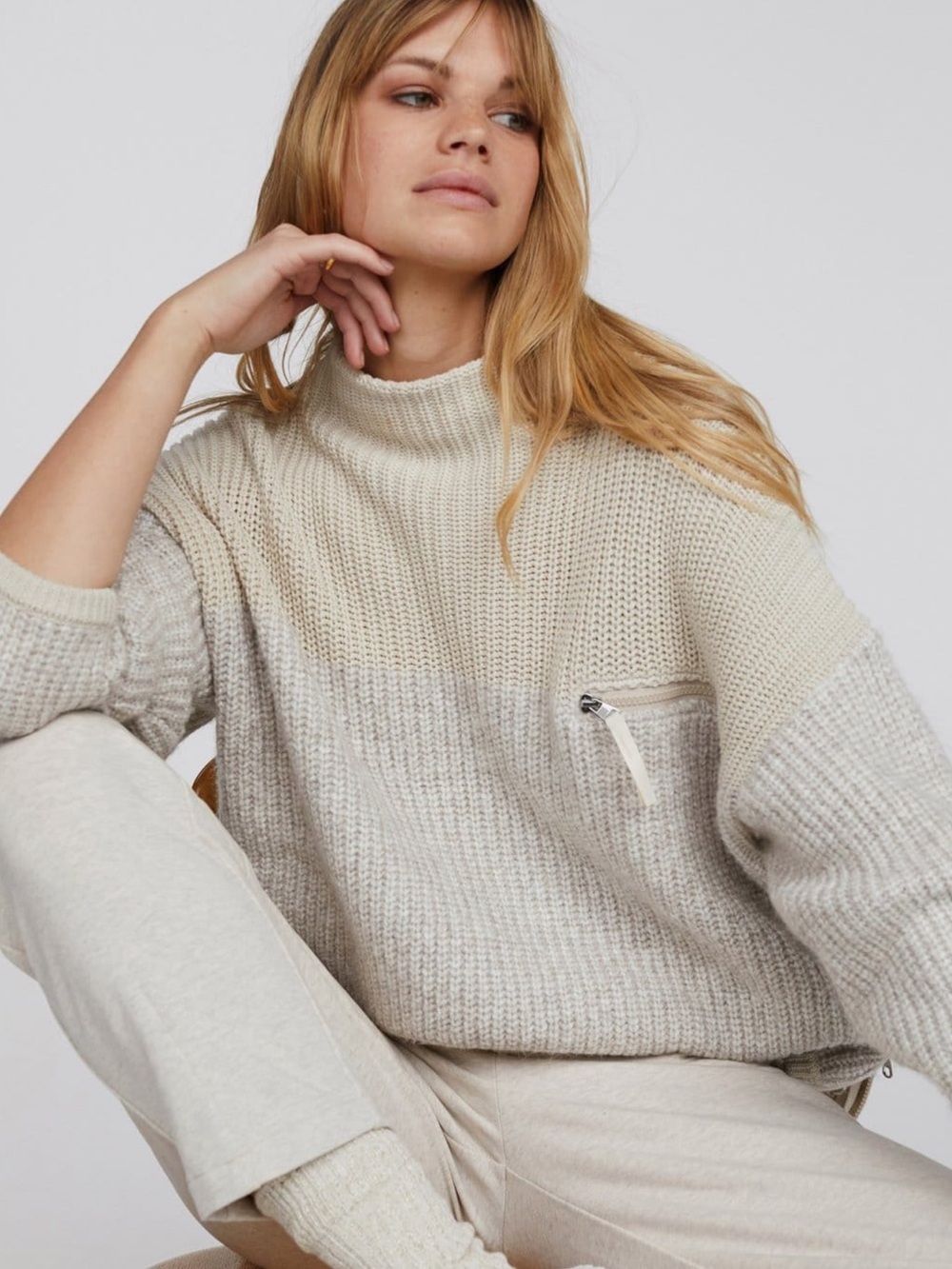 Varley Darwell Sweater in Cashew